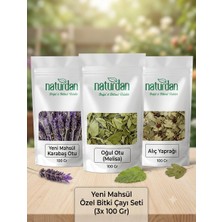 Naturdan Yeni Mahsül Karabaş Otu - Oğul Otu (Melisa) - Alıç Yaprağı (3x Doğal 100 Gr) Set