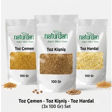 Naturdan Toz Çemen - Toz Kişniş - Toz Hardal (3x Doğal 100 Gr) Set