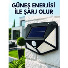 Nevamel® Sensörlü Solar Bahçe Lambası Geniş Açılı LED Aydınlatmalı Balkon Garaj ve Bahçe Işığı