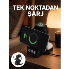 Nevamel® LED Dijital Saatli Kablosuz Şarj Cihazı – 3 Parlaklık Ayarlı Şarj Koruma Teknolojili Yeni Nesil