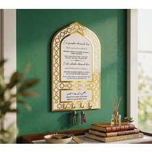 Mihrap Desenli Anahtarlık -Islami Duvar Sanatı-Ahşap Akrilik Ev Ofis Dekoru