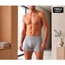 By Uslu Premium Erkek Boxer Esnek & Nefes Alan Kumaş Tekli Paket Tutku