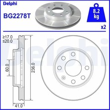 Delphi Fren Diski Astra F/vectra A/corsa B/combo B 1.4-1. Opel