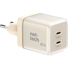 Nettech NT-HCH12 Pd+Qc Ganprime 67W Şarj Aleti (Pembe)