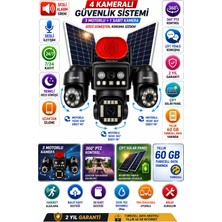 Avenir 4 Kameralı | 3 Motorlu Ptz + 1 Sabit Kamera | Solar | Telefon Kontrol Turkcel Data Hattı 60 GB Yanında