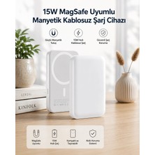Bucuks Mey Ithalat® 15W Magsafe Uyumlu Manyetik Kablosuz Powerbank 5000 Mah