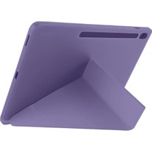 Uray Store Apple iPad Pro 11 (2024) Kılıf Kalemlikli Hugo Tablet Kılıfı - Mor