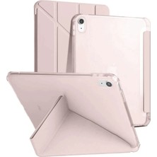 Uray Store Apple iPad 2022 10.9 (10.nesil) Kılıf Kalemlikli Mars Tablet Kılıfı - Rose Gold