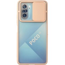 Mey Ithalat®   Poco F3 Kılıf Palm Buzlu Kamera Sürgülü Silikon - Pembe