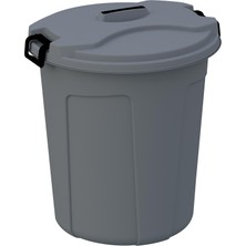 Ki̇li̇tlenebi̇li̇r Kapaklı Yuvarlak Çöp Kovası 90 Lt KYK395