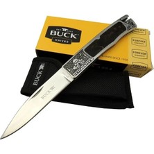 Buck Knives BK-001BRV Kamp Çakı 23 cm - Metal; Kauçuk Işlemeli Sap, Kılıflı
