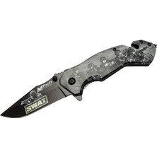 Mtech 4 23 6 Swat Kurtarma / Kamp Çakı 20CM - Yarı Otomatik, Kemerlikli, Cam Kırma ve Ip Kesme Aparatlı