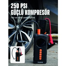 Esranın Dünyası Dijital Araç Kompresörü 4 Fonksiyonlu Akü Takviye Lastik Şişirme Powerbank ve LED El Feneri