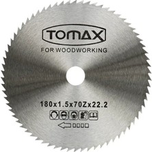 Tomax Ağaç Daire Testeresi (Elmassız) 180X1,5 Diş 70Z