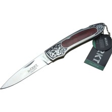Crkt Cr 0128 Rd Kamp Çakı 18 cm - Metal Desenli Sap, Kılıflı, Kutulu
