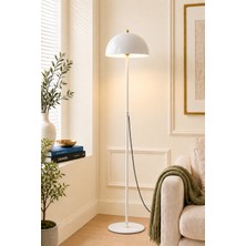 Luna Lighting Belgrad Model Beyaz Büyük Boy Bohem Lambader Metal Başlıklı Salon Yatak Odası Köşe Aydınlatma