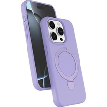 Mey Ithalat®   iPhone 15 Pro Max Regal Magsafe Standlı Kapak - Lila