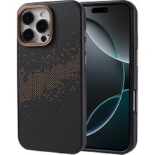 Lyon Tech Apple iPhone 16 Pro Max Uyumlu Kılıf M-Safe Şarj Uyumlu Karbon Fiber Tasarımlı Zore Vave Kapak