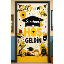 Promisebackdrop2 190X75CM Lastikli Kapı Süsü, Kumaş Kapı Giydirme, Sınıfına Hoş Geldin, Sınıf Kapısı, Okul Etkinlik Kapı Süsü