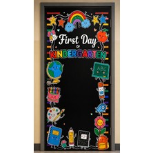 Promisebackdrop2 190X75CM Lastikli Kapı Süsü, Kumaş Kapı Giydirme, First Day Of Kindergarten, Sınıf Kapısı, Okul Etkinlik Kapı Süsü