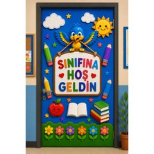 Promisebackdrop2 190X75CM Lastikli Kapı Süsü, Kumaş Kapı Giydirme, Sınıfına Hoş Geldin, Sınıf Kapısı, Okul Etkinlik Kapı Süsü