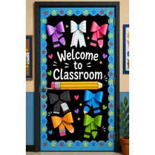 Promisebackdrop2 190X75CM Lastikli Kapı Süsü, Kumaş Kapı Giydirme, Welcome To Classroom, Sınıf Kapısı, Okul Etkinlik Kapı Süsü