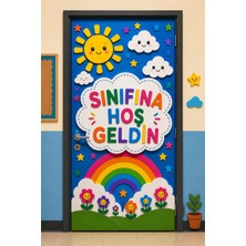 Promisebackdrop2 190X75CM Lastikli Kapı Süsü, Kumaş Kapı Giydirme, Sınıfına Hoş Geldin, Sınıf Kapısı, Okul Etkinlik Kapı Süsü