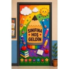Promisebackdrop2 190X75CM Lastikli Kapı Süsü, Kumaş Kapı Giydirme, Sınıfına Hoş Geldin, Sınıf Kapısı, Okul Etkinlik Kapı Süsü