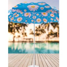 Entropiy Aethra Premium Serisi 220CM Plaj ve Havuz Güneş Şemsiyesi Çiçek Desen Oxford  Kumaş- Ayarlanır Başlık, Fiberglass Gövde - Kamp Deniz Butik Otel Seyahat
