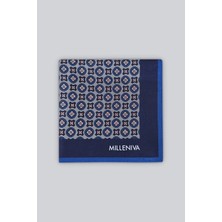 Milleniva Retro Motif Desenli Mavi Pembe 70x70 Soft Touch Mat Kare Fular