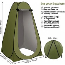 Zivu Otomatik Açılır Iki Pencereli Katlanabilir Kamp Duş, Tuvalet ve Giyinme Çadırı - 120X120X190 cm