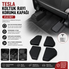 Filamel Tesla Model Y Uyumlu Koltuk Rayı Koruma Kapağı - Ön Koltuk Altı Ray Kapatıcı 4'lü Set (Siyah)