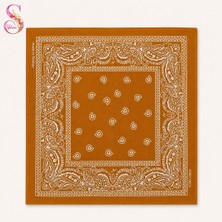 Yshine %100 Pamuk Paisley Desenli 50X50 cm Kadın Bandana Saç ve Boyun Aksesuarı