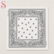 Yshine %100 Pamuk Paisley Desenli 50X50 cm Kadın Bandana Saç ve Boyun Aksesuarı
