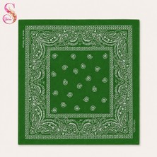 Yshine %100 Pamuk Paisley Desenli 50X50 cm Kadın Bandana Saç ve Boyun Aksesuarı