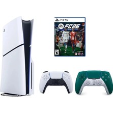 Sony Playstation 5 Slim Cdli + 2.kol Dualsense Alpine Green + FC26 ( Ithalatçı Garantili )