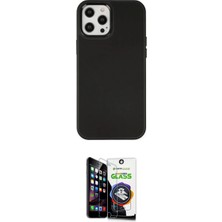 Marsilyan™- iPhone 12 Pro Max Kılıf Çekirdek Çizgi - Şeffaf Temperli Cam Ekran Koruyucu