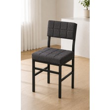 Valu Home Mutfak Sandalyesi, Yemek Odası, Kafe, Restoran Sandalyesi, Silinebilir Kumaş Döşemeli Metal Ayaklı