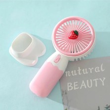 Grand Concept Store Mini Fan Masaüstü Taşınabilir Telefon Stantlı Vantilatör 2si 1 Arada Taşınabilir Masaüstü El Fanı