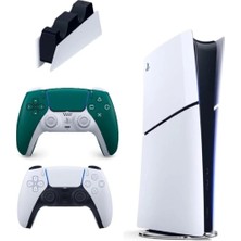 Sony Playstation 5 Slim Dijital 1tb + 2.kol Dualsense Alpine Green + Ps5 Şarj Istasyonu ( Ithalatçı Garantili )