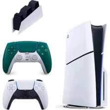 Sony Playstation 5 Slim Cdli + 2.kol Dualsense Alpine Green + Şarj Istasyonu ( Ithalatçı Garantili )
