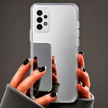 Ennar Samsung Galaxy A32 Uyumlu Aynalı Kılıf Mirror Glass Kamera Korumalı Gün Boyu Makyaj Kontrolü