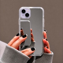 Ennar iPhone 14 Uyumlu Aynalı Kılıf Mirror Glass Kamera Korumalı Gün Boyu Makyaj Kontrolü