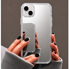 Ennar iPhone 15 Plus Uyumlu Aynalı Kılıf Mirror Glass Kamera Korumalı Gün Boyu Makyaj Kontrolü