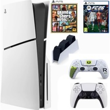 Sony Playstation 5 Slim Cdli + 2.kol Dualsense Marathon + Şarj + FC26 + Gta 5 ( Ithalatçı Garantili )
