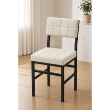 Valu Home Mutfak Sandalyesi, Yemek Odası, Kafe, Restoran Sandalyesi, Silinebilir Kumaş Döşemeli Metal Ayaklı