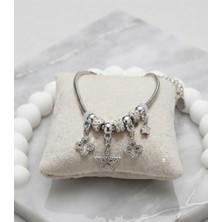Değişik Aksesuar Yıldız Detalı Charm Çelik Bileklik