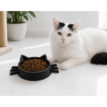 Voloyas Kedi Şeklinde Kedi Mama Kabı - 3D Baskı Modern Tasarım Mama Kabı Siyah