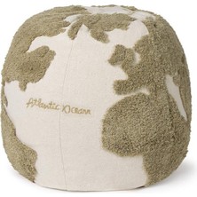 Lorena Canals Çocuk Odası Puf, World Map Rugcycled