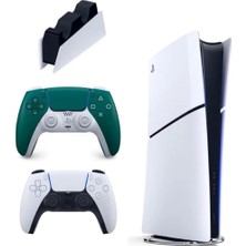 Sony Playstation 5 Slim Dijital 825GB + 2.kol Dualsense Alpine Green + Şarj Istasyonu ( Ithalatçı Garantili )